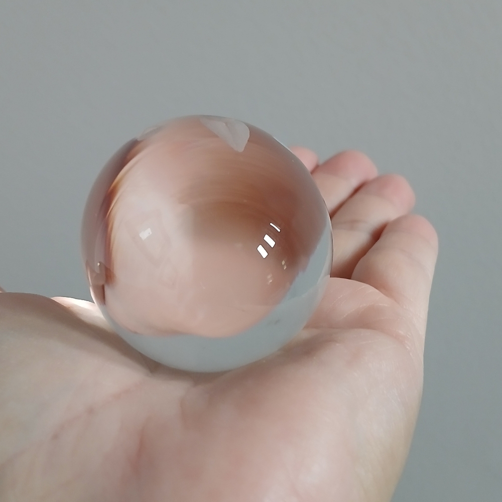 Vintage 70s Clear Glass Crystal Egg Paperweight Zodiac Libra Ekenas Sweden - Picture 9 of 14